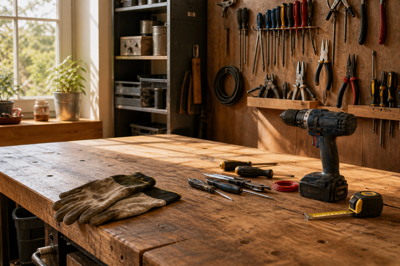 屋根職人の道具と作業場