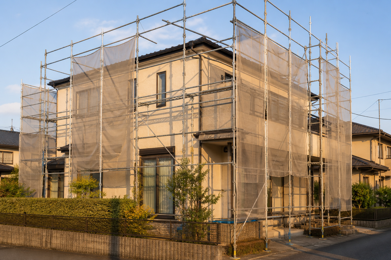 外壁塗装の足場のイメージ